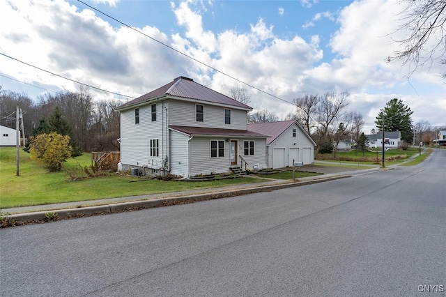 view of front of home featuring a front lawn