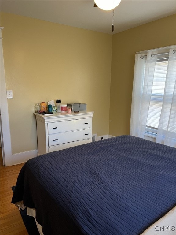 bedroom featuring light hardwood / wood-style flooring