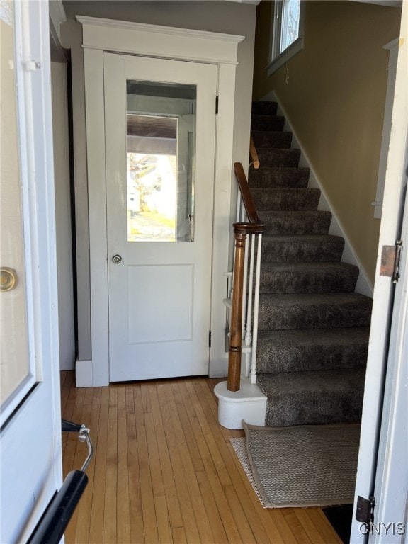 doorway featuring light hardwood / wood-style flooring