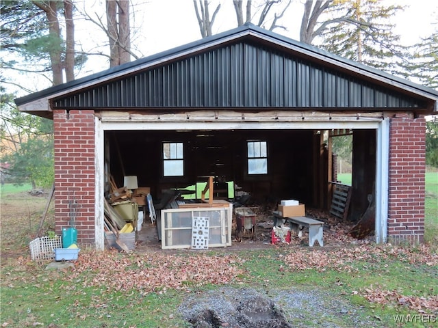 view of garage