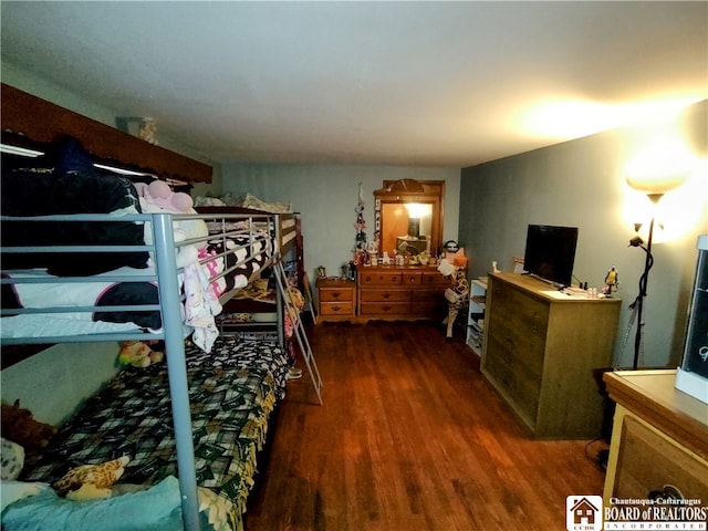 bedroom featuring dark hardwood / wood-style flooring