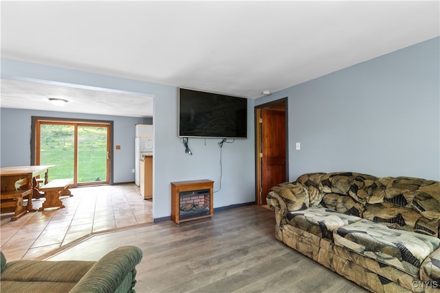 living room featuring hardwood / wood-style floors