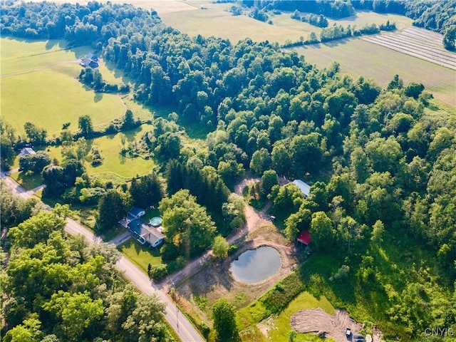 drone / aerial view featuring a rural view