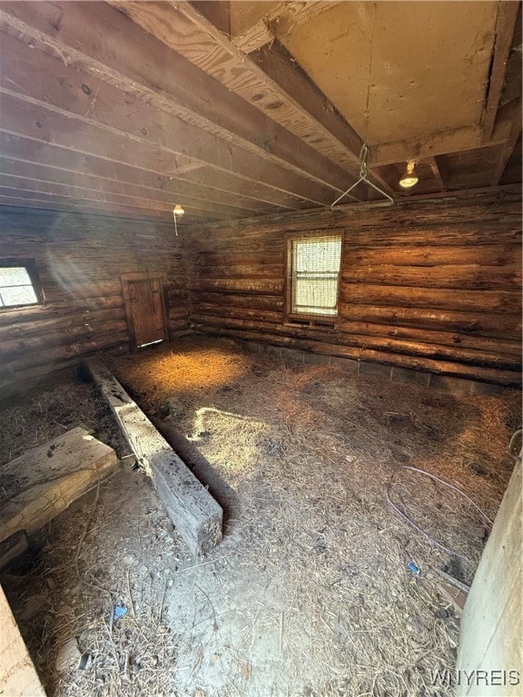 view of unfinished attic