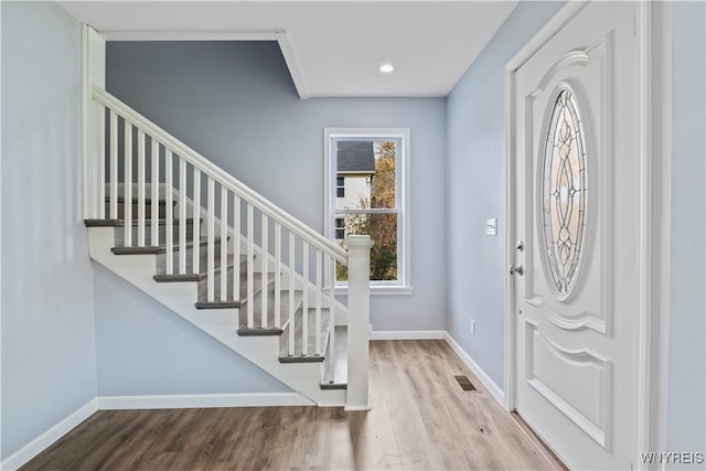 foyer featuring hardwood / wood-style flooring