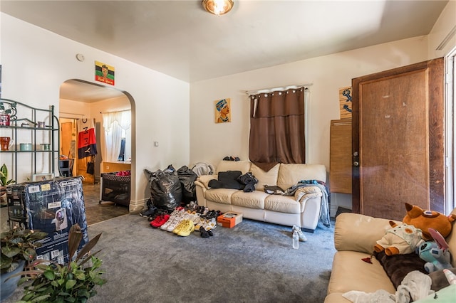 view of carpeted living room