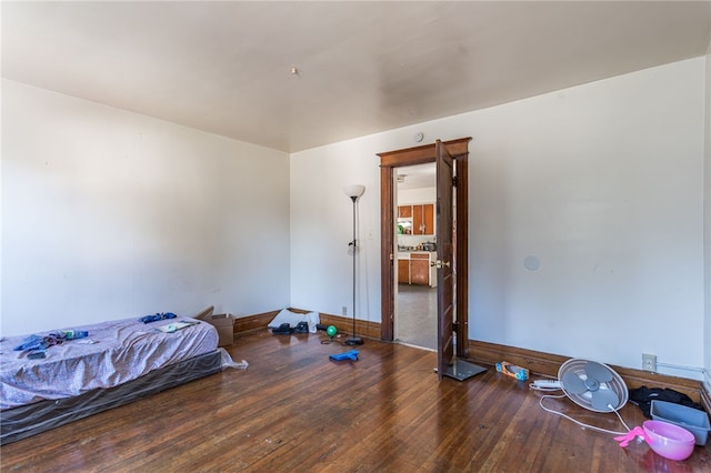 bedroom featuring hardwood / wood-style flooring