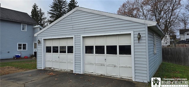 view of garage