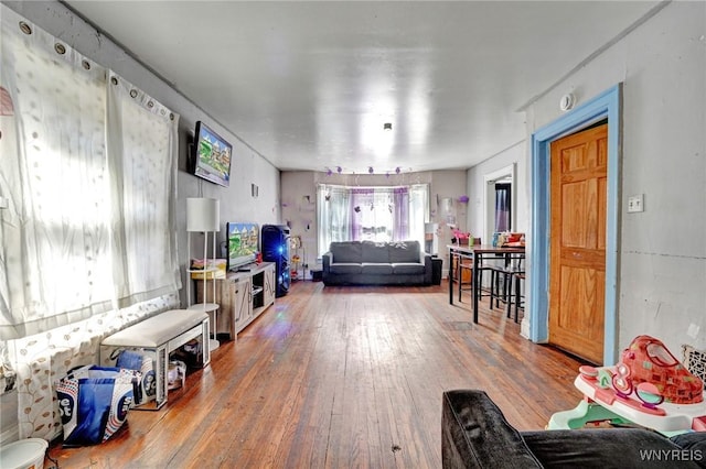 living room featuring hardwood / wood-style flooring