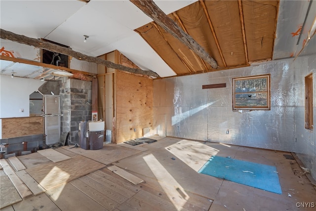 misc room featuring vaulted ceiling