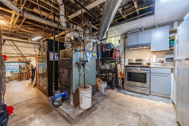948 George St, Wheatland, NY 14511 - basement with freestanding refrigerator
