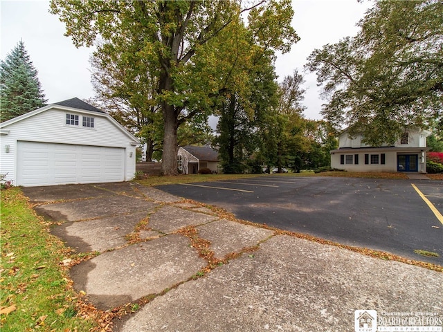 exterior space featuring a garage