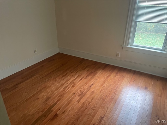 empty room with light wood-type flooring