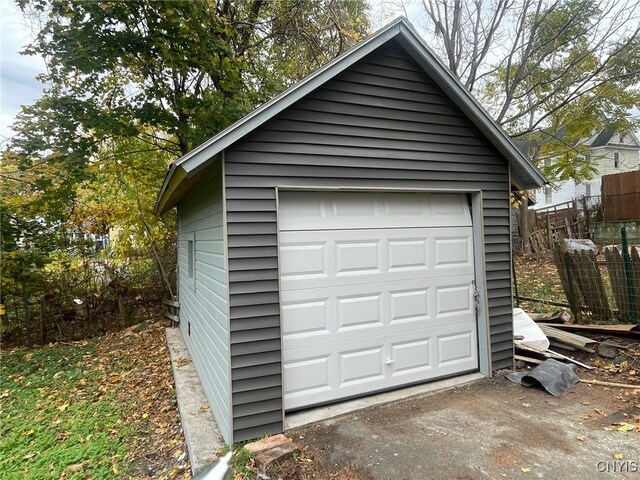 view of garage