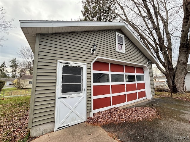 view of garage