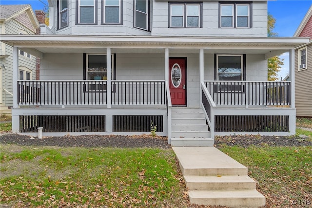 view of front of property with a porch