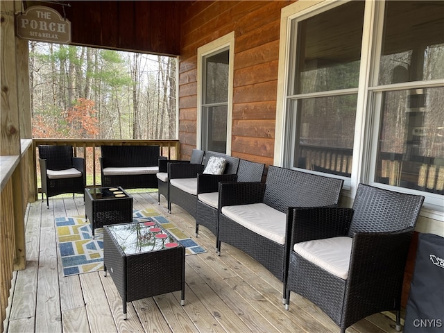 deck with an outdoor living space