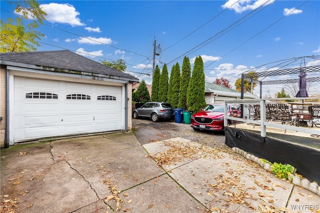 view of garage