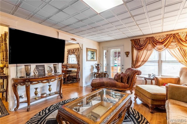 living room featuring light hardwood / wood-style floors