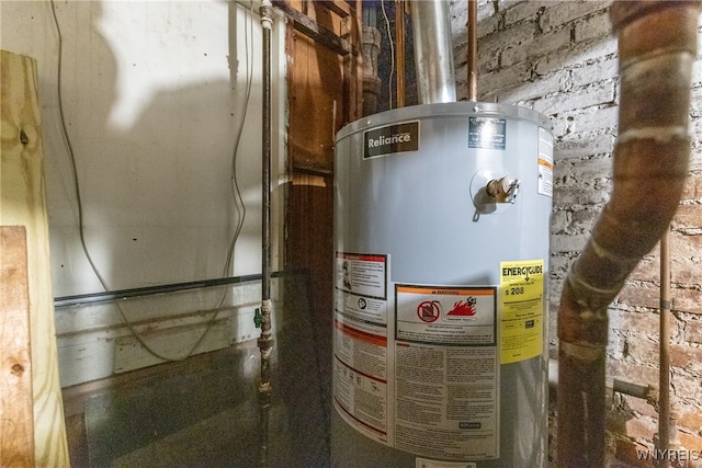 utility room with water heater