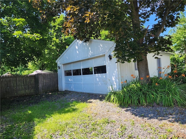 view of garage