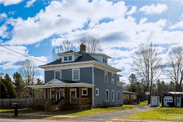 view of front of house with covered porch