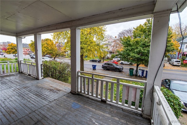 wooden deck featuring a porch