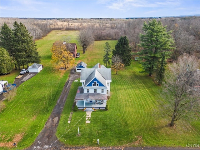 drone / aerial view featuring a rural view