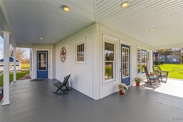 view of patio with a porch