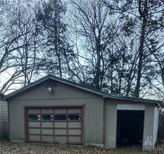 view of garage