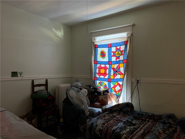 bedroom with radiator