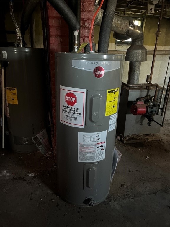 utilities with electric water heater and water heater