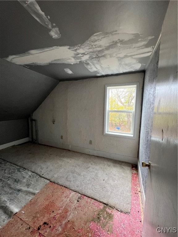 bonus room with lofted ceiling