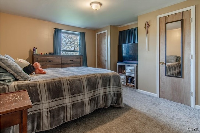 bedroom with carpet floors