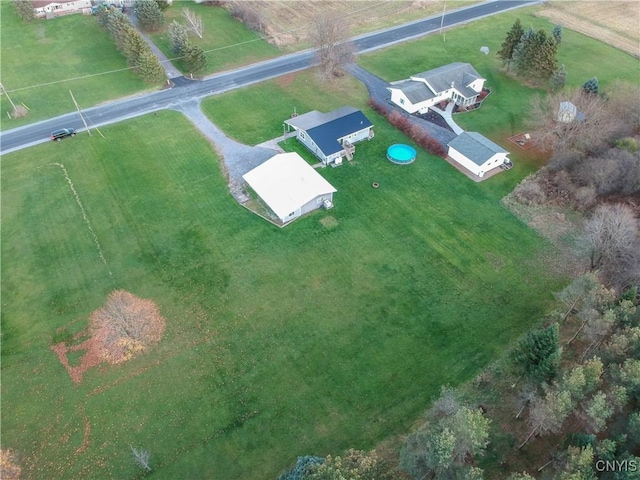 aerial view with a rural view