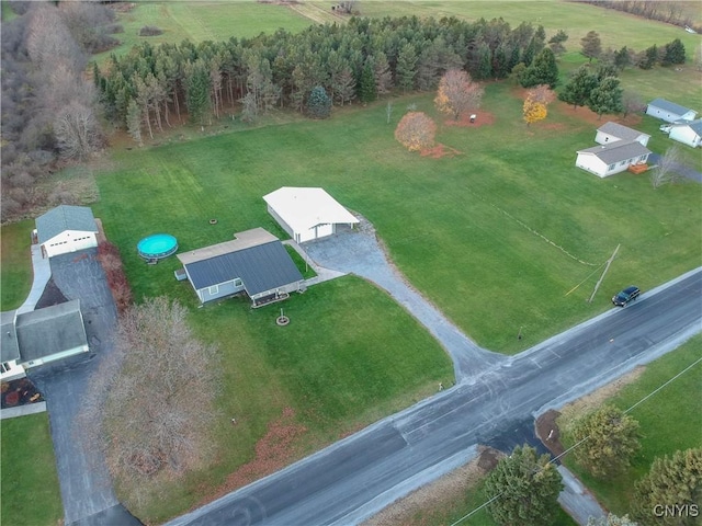 bird's eye view with a rural view