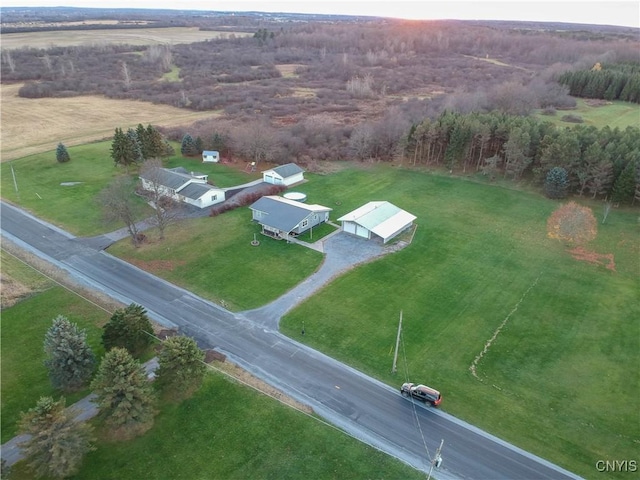 bird's eye view with a rural view