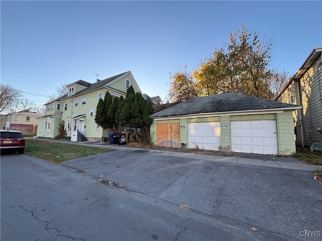 exterior space featuring a garage