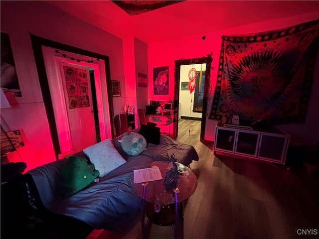 bedroom featuring hardwood / wood-style flooring