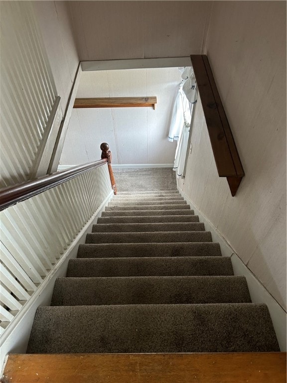 stairway with carpet floors