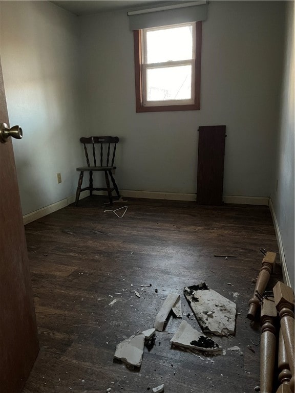 empty room featuring dark wood-type flooring