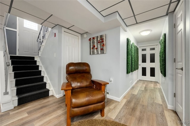 interior space with light hardwood / wood-style floors