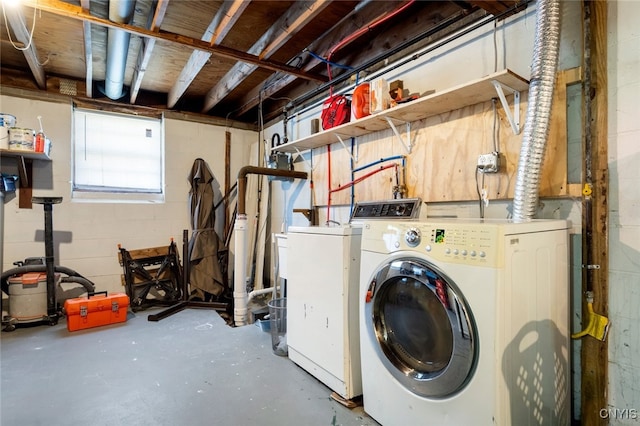 laundry room featuring separate washer and dryer