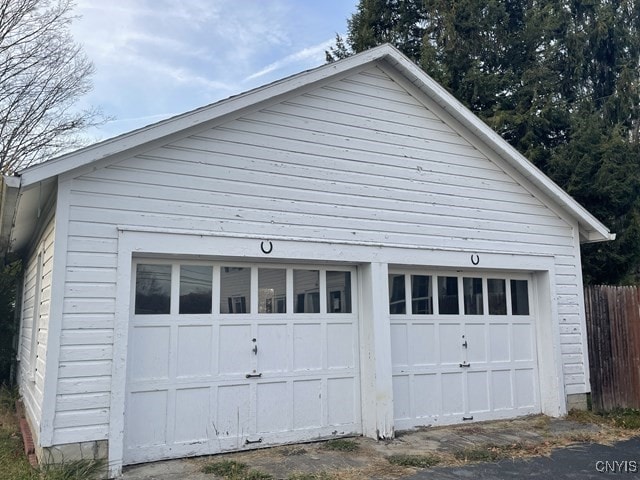 view of garage