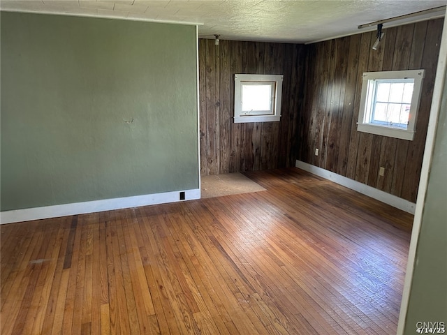20 Pearl St, Bainbridge, NY 13733 - spare room featuring plenty of natural light, baseboards, hardwood / wood-style floors, and wood walls