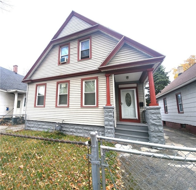 view of front of home featuring cooling unit