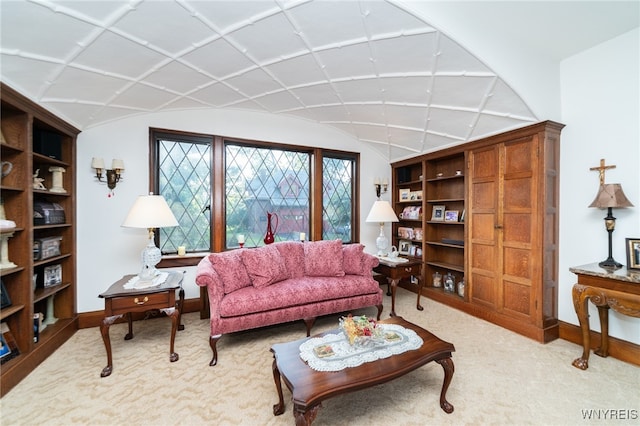 living room with light carpet