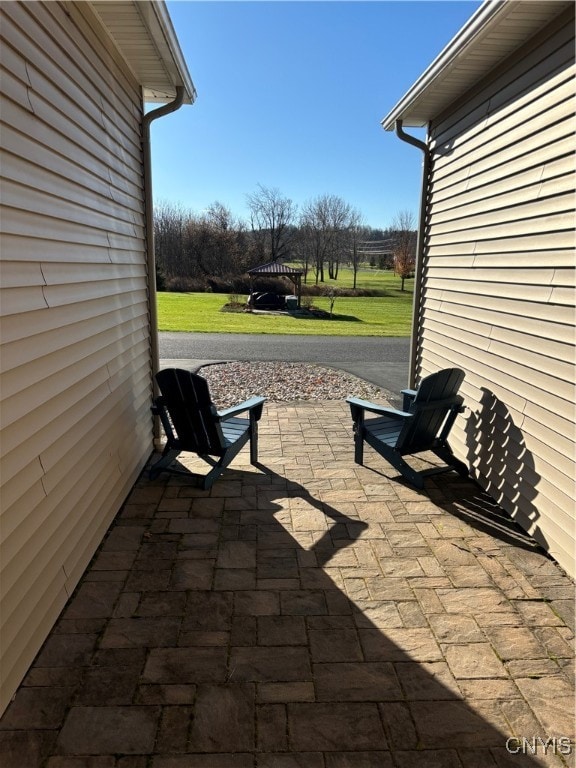 view of patio / terrace featuring a gazebo