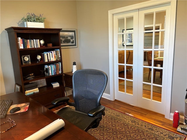 office featuring wood-type flooring