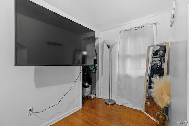 bathroom featuring hardwood / wood-style floors